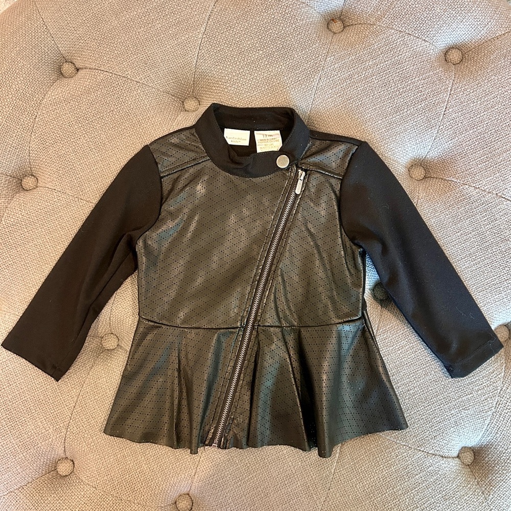 Kardashian Kids Black Faux Leather Blazer